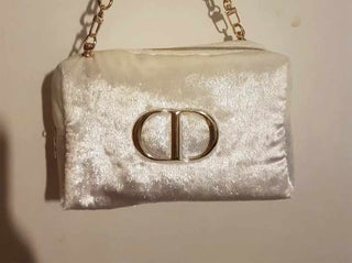 Dior White Velvet Pouch with bracelet (strap not included) GWP