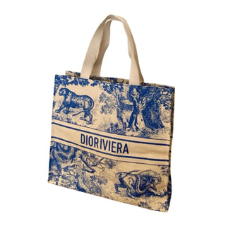Dior Christian Dior DIORIVIERA Straw Tote Bag - Dark Blue (GWP)